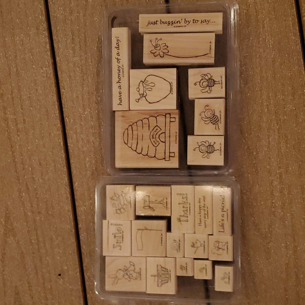Stampin' Up! Rubber stamps (happy woodland creatures & bees/beehive/honey)